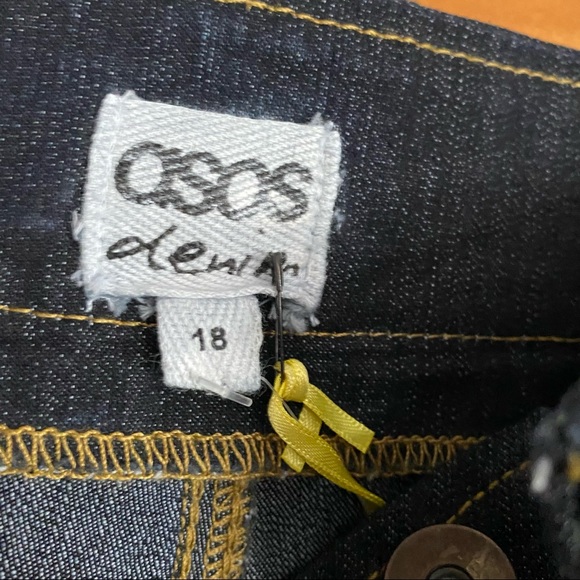 ASOS Women's Dark Wash Mini High Waisted Shorts - Picture 2 of 6